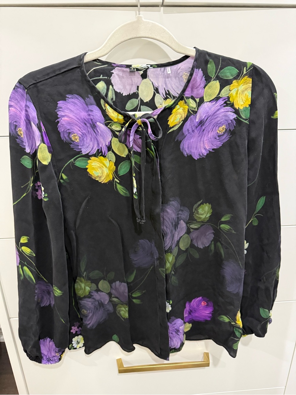 Pretty Kobi Halperin silk floral blouse, size small